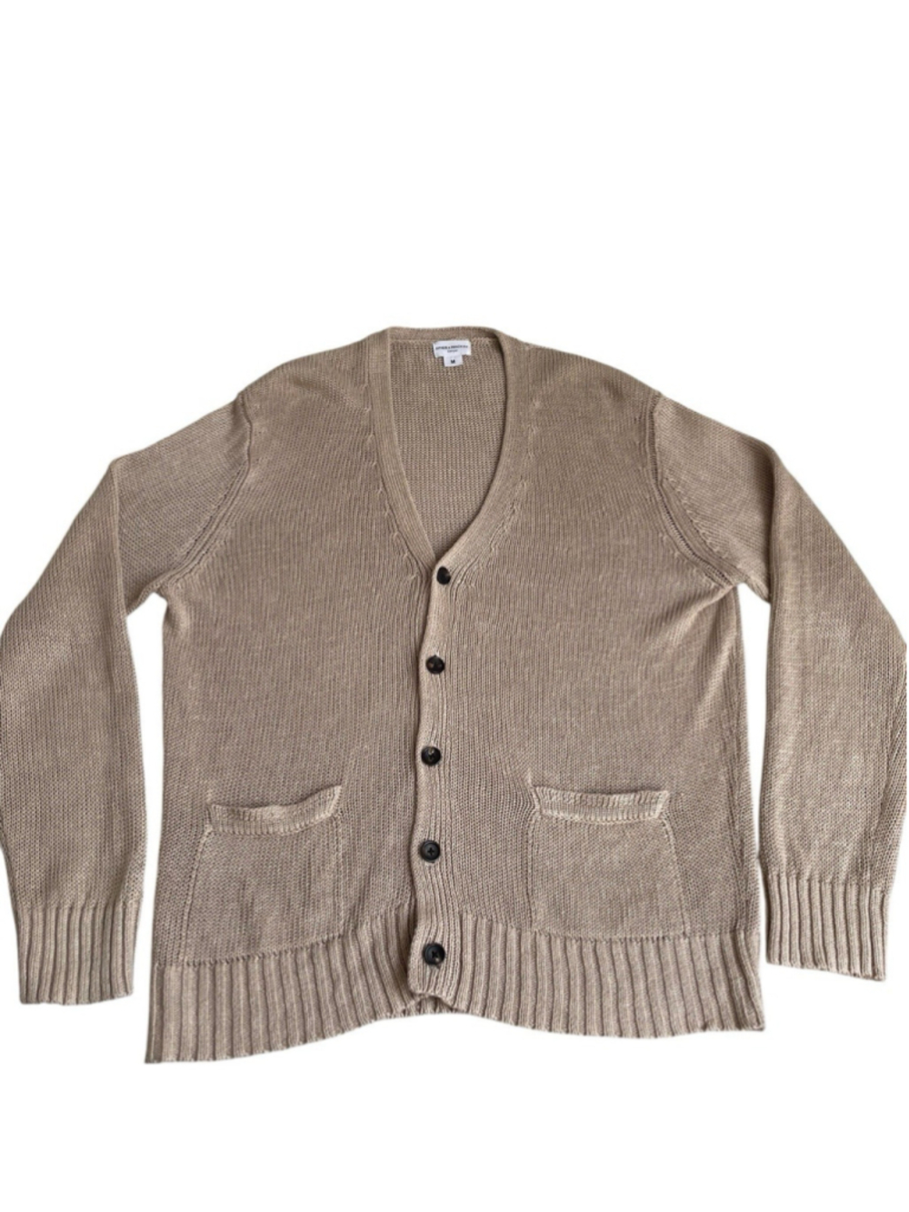 Spier & Mackay Knit Cardigan Men's Size M Oatmeal Ribbed
